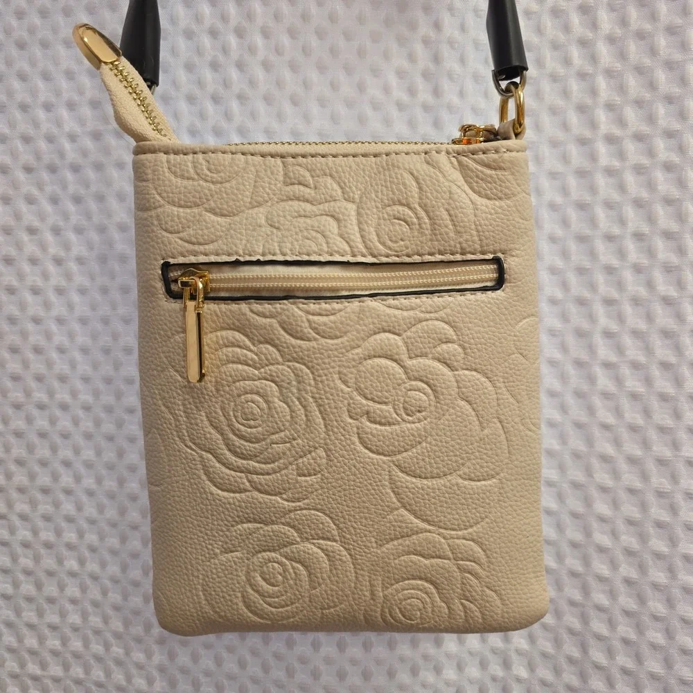 Classy Cream Leather Women Small Crossbody Purse Hip Colorful Adjustable Strap